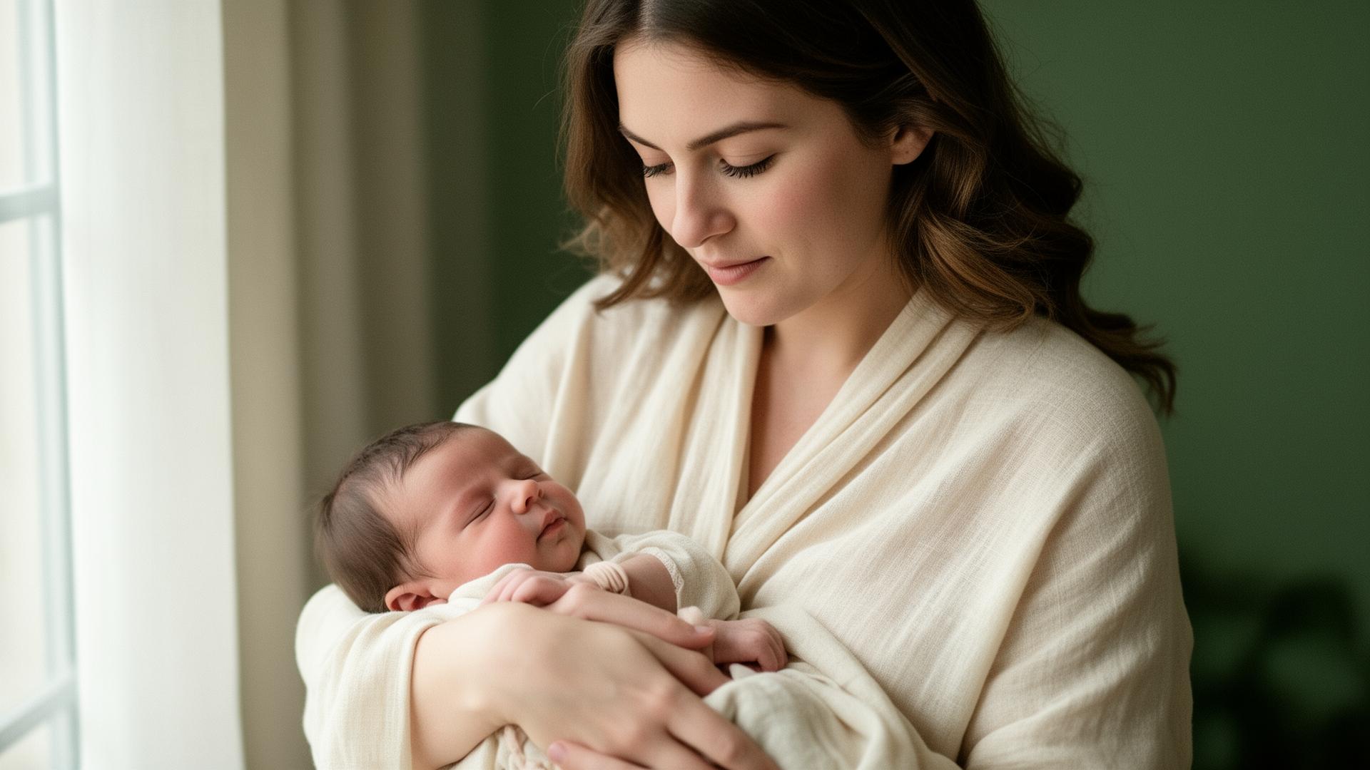 Mother holding newborn baby — Kriyansh Women's Hospital, Vastral, Ahmedabad